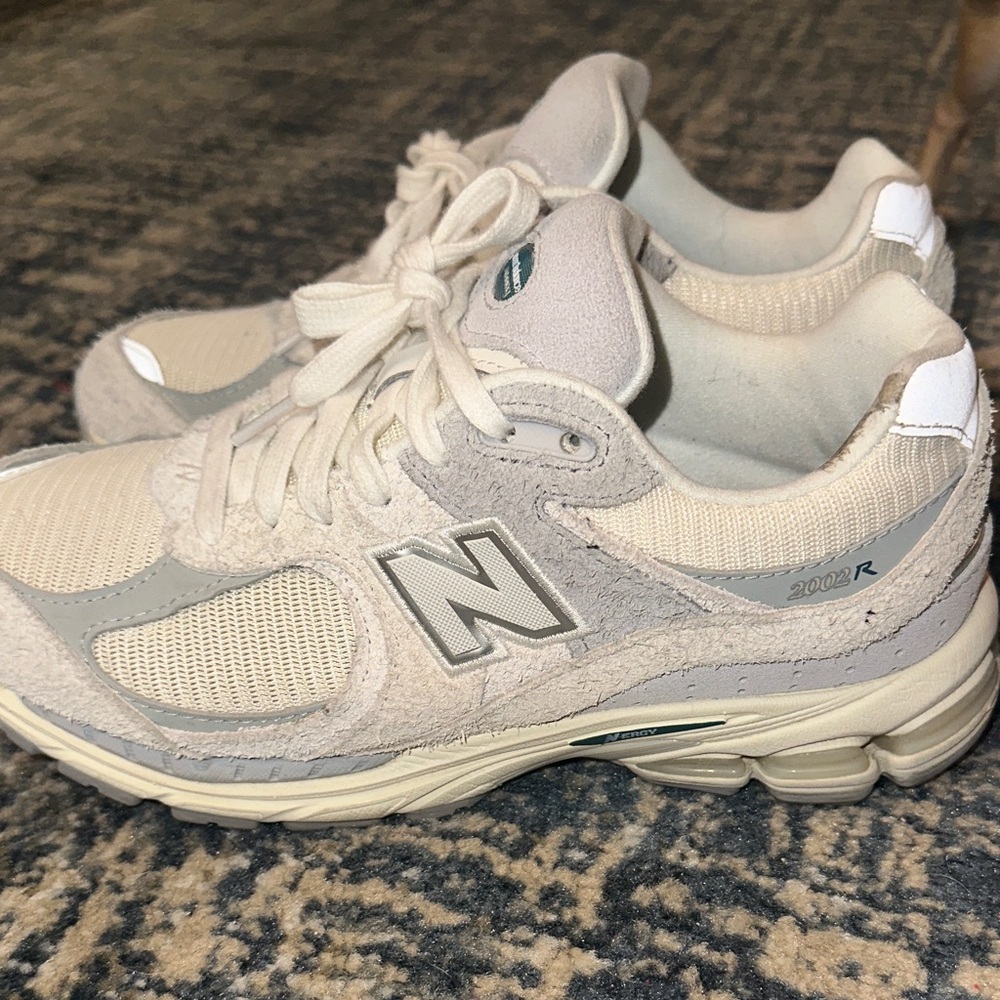 New Balance 2002R Beige and Gray Sneakers